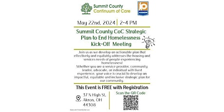 Summit County CoC Strategic Plan to End Homelessness Kick-Off Meeting