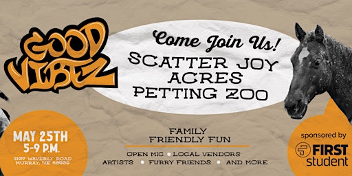 Imagem principal do evento Rescheduled: Good Vibez at Scatter Joy Acres