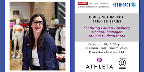 BSC Speaker Series Featuring Lauren Ginsberg of Athleta primary image