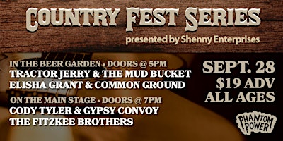 Imagen principal de COUNTRY FEST w. Tractor Jerry & The Mud Bucket, The Fitzkee Bros, & More
