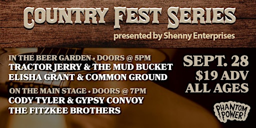 Imagem principal do evento COUNTRY FEST w. Tractor Jerry & The Mud Bucket, The Fitzkee Bros, & More