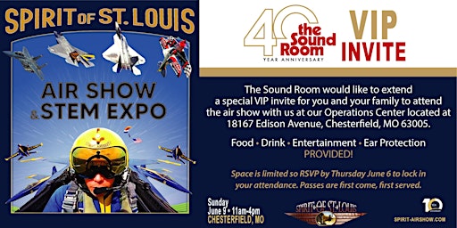 Hauptbild für Spirit of St. Louis Air Show with The Sound Room