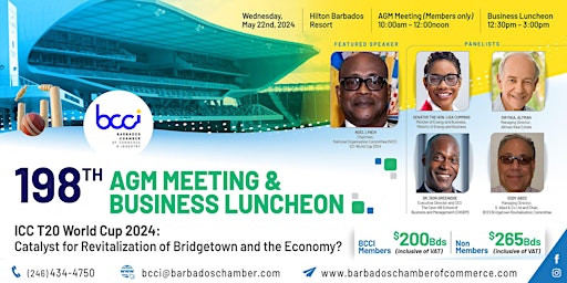 Primaire afbeelding van BCCI 198th Annual General Meeting & Business Luncheon