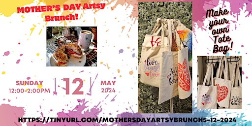 Imagem principal de Mother’s Day Artsy Brunch at the Gallery!   Paint your own tote bag!