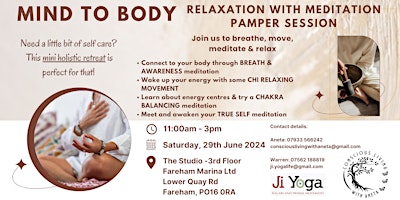 Image principale de Mind to Body - Relaxation with Meditation Pamper Session - mini retreat