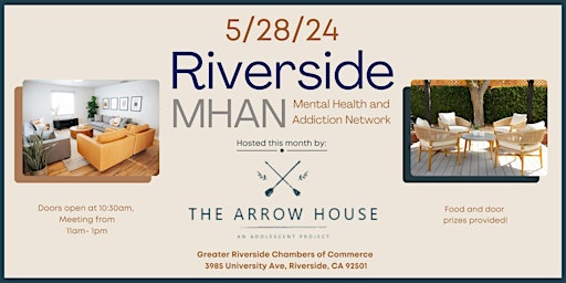 Image principale de Riverside MHAN- Monthly Behavioral Health Networking Event