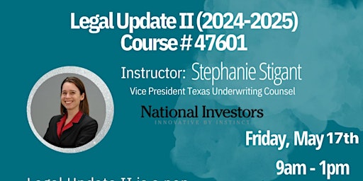 Real Estate Legal Update II (2024-2025) Course # 47601  primärbild