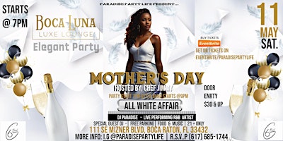 Primaire afbeelding van Mother's Day ALL WHITE AFFAIR ELEGANT  MAJIC & G6 BAND R&B PARTY