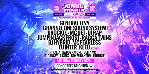Immagine principale di Jungle Mania Brighton - Summer All Dayer | Jungle + Reggae 