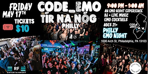 Imagem principal do evento Code_Emo @ Tir Na Nog Philadelphia - An Emo Night Experience