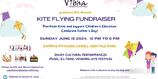 Primaire afbeelding van Vibha Boston presents Kite Flying Fundraiser 2024