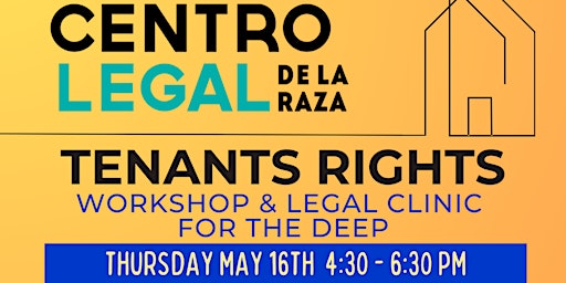 Primaire afbeelding van Deep East Oakland Tenants' Rights Workshop w/ Centro Legal (IN PERSON)