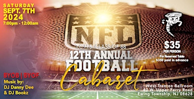 Primaire afbeelding van TCHS CLASS OF 88 Presents the 12TH ANNUAL FOOTBALL CABARET