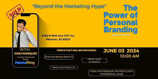 Image principale de BEYOND THE MARKETING HYPE: THE POWER OF PERSONAL BRANDING