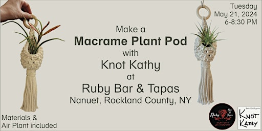 Imagem principal do evento Macramé Class for Adults: Create a Plant Pod