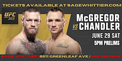 Hauptbild für UFC 303 Mcgregor vs Chandler Watch Party at Sage Whittier