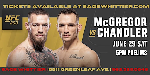 Imagen principal de UFC 303 Mcgregor vs Chandler Watch Party at Sage Whittier