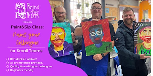 Image principale de Paint and Sip Class: Paint your Colleague for Small Teams