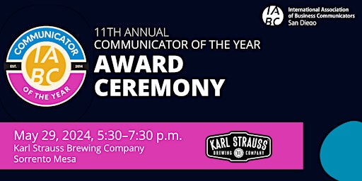 IABC/San Diego 2024 Communicator of the Year Award Celebration