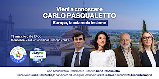 Imagem principal do evento Pranzo coi candidati Pasqualetto, Bubola e l'Onorevole Pastorella