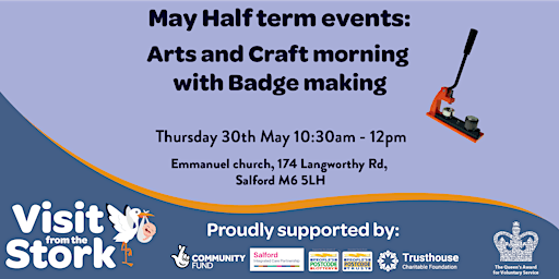 Primaire afbeelding van May Half Term Arts and Craft Morning with Badge Making