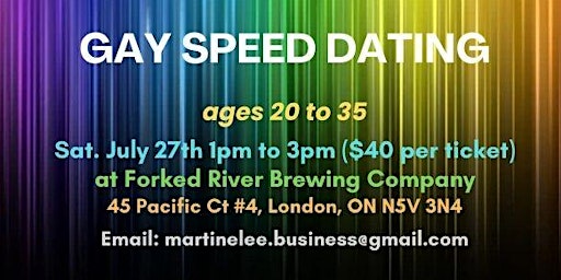 Gay Speed Dating (men around ages 20 to 35)