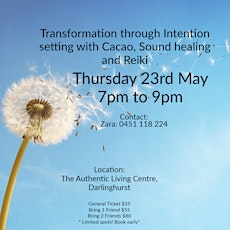 Transformation through intention setting with Cacao, Sound healing, Reiki