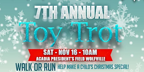 7th Annual  5k Toy Trot - Wolfville NS primary image