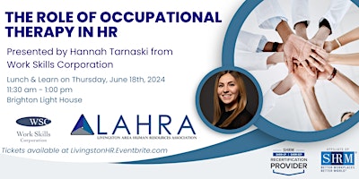Primaire afbeelding van LAHRA Lunch & Learn: The Role of Occupational Therapy in HR