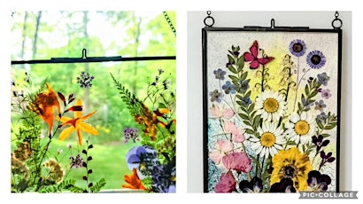 Pressed Flowers in a Glass Frame & a Milkshake