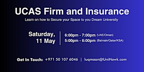 Webinar Event for UCAS Firm and Insurance Support