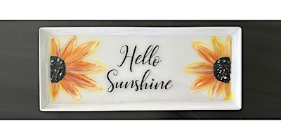 Primaire afbeelding van Sunflower w Crushed Glass & Resin Charcuterie Tray Paint Sip Art Class