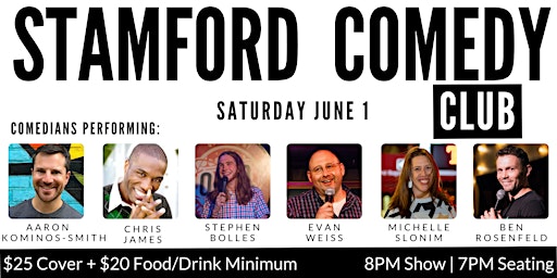 Imagem principal do evento Stamford Comedy Club Presents: Aaron Kominos Smith, Chris James & friends