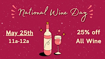 Primaire afbeelding van National Wine Day at On Par Entertainment