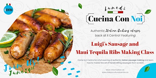 Primaire afbeelding van Luigi’s Sausage and Maui Tequila Ribs Making Class