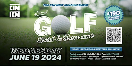 Immagine principale di CIM GTA West Networking Event on June 19 - Golf Tournament 