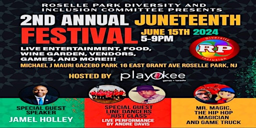 Imagen principal de Playokee Host 2nd Annual Juneteenth Festival in Roselle Park, NJ