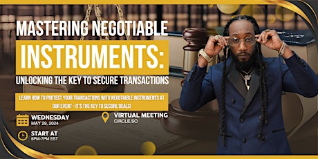 Imagem principal do evento Mastering Negotiable Instruments: Unlocking the Key to Secure Transactions