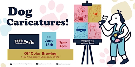 Imagem principal do evento Pop Up Dog Caricatures at Off Color Brewing