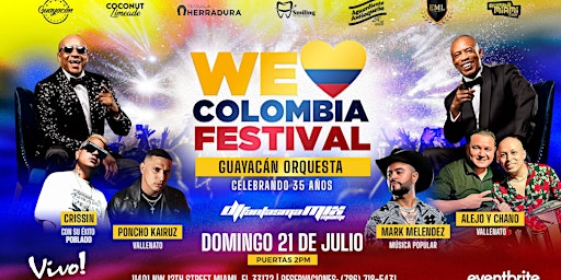 Image principale de We Love Colombia Festival con Guayacan y mucho mas!
