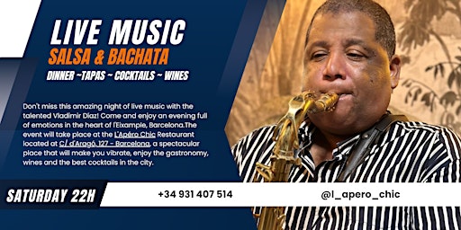 Hauptbild für Sabados Barcelona Live Music - Salsa & Bachata - Vladimir Díaz