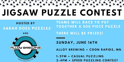 Primaire afbeelding van Jigsaw Puzzle Contest at Alloy Brewing with Sarah Does Puzzles - June 2024
