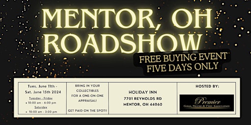 Imagem principal de MENTOR, OH ROADSHOW: Free 5-Day Only Buying Event!