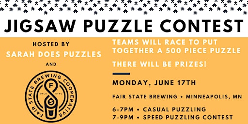 Imagem principal de Jigsaw Puzzle Contest at Fair State with Sarah Does Puzzles - June 2024