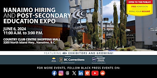 Primaire afbeelding van FREE Nanaimo Hiring  and Education Expo 2024