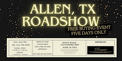 Image principale de ALLEN, TX ROADSHOW: Free 5-Day Only Buying Event!