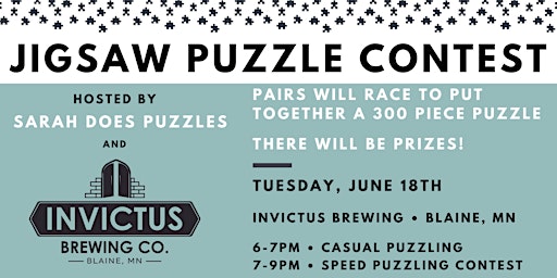 Primaire afbeelding van Jigsaw Puzzle Contest at Invictus Brewing with Sarah Does Puzzles