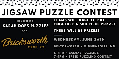 Primaire afbeelding van Jigsaw Puzzle Contest at Bricksworth Beer Co. with Sarah Does Puzzles