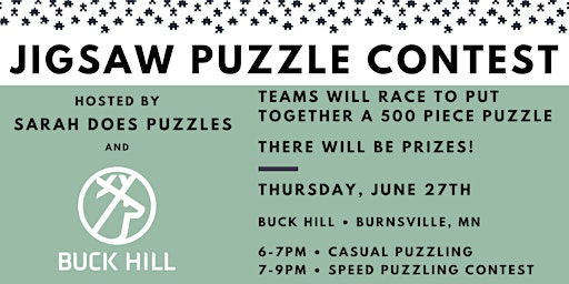 Primaire afbeelding van Jigsaw Puzzle Contest at Buck Hill with Sarah Does Puzzles