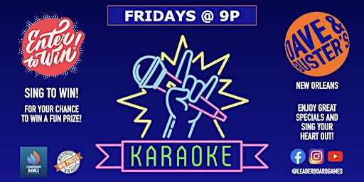 Karaoke Night | Dave & Buster's - New Orleans LA - Fridays at 9p  primärbild